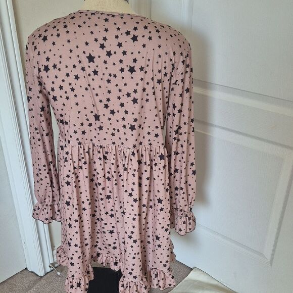 Elegant Starry Pink Midi Dress - Picture 5 of 16